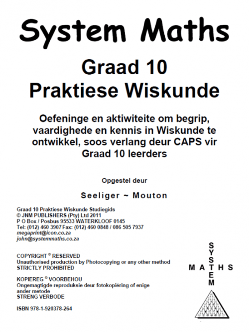 Graad 10 Praktiese Wiskunde secondhand book