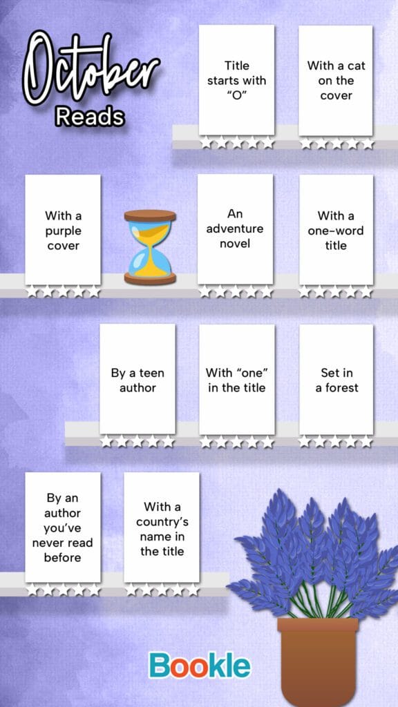 October reading challenge with prompts