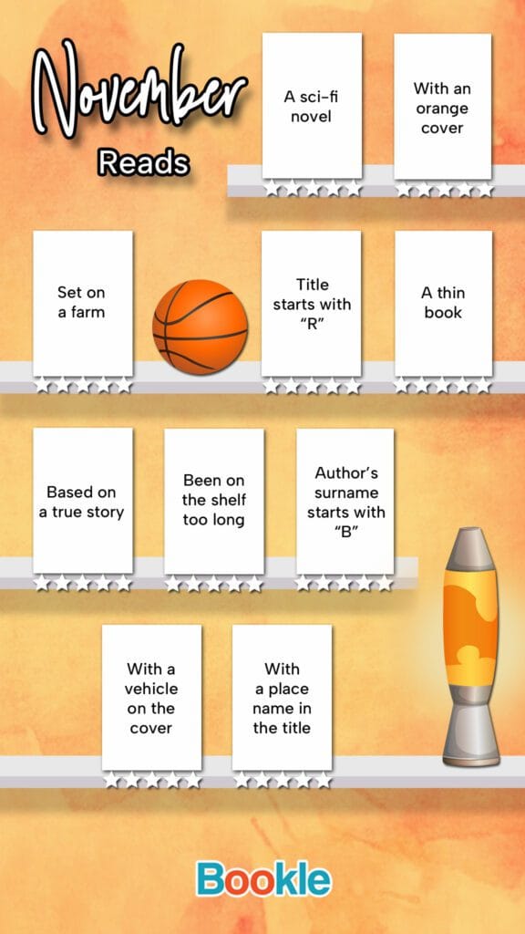 November reading challenge with prompts