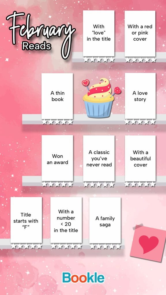 February reading challenge with prompts