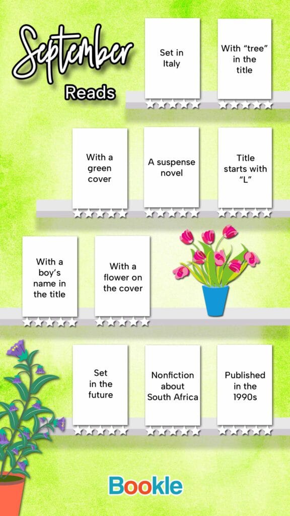 September reading challenge with prompts