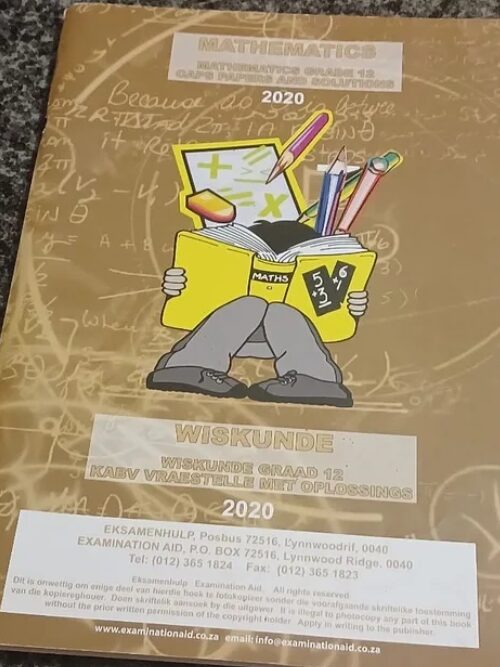 Mathematics Grade 12 CAPS Examination Aid Papers and solutions 2020 (English & Afrikaans) Mathematics Grade 12 CAPS Examination Aid Papers and solutions 2020 (English & Afrikaans) secondhand book
