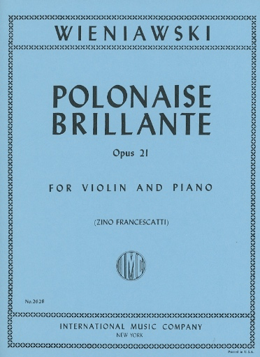 Wieniawski Polonaise Brillante Opus 21 For Violin And Piano Wieniawski Polonaise Brillante Opus 21 For Violin And Piano secondhand book