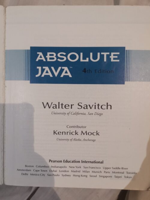 Absolute Java – Walter Savitch secondhand book